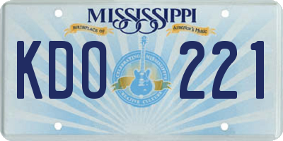 MS license plate KDO221