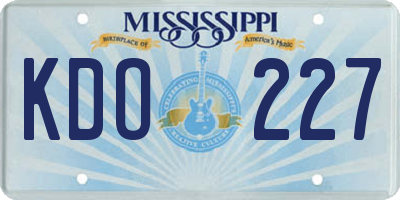 MS license plate KDO227