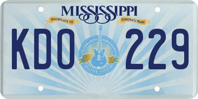 MS license plate KDO229