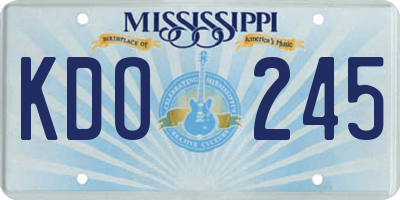 MS license plate KDO245