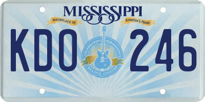 MS license plate KDO246
