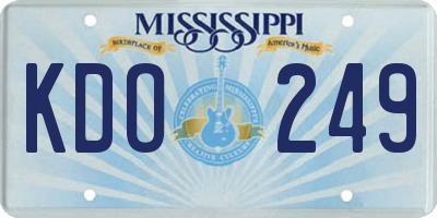 MS license plate KDO249