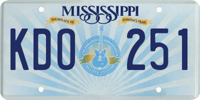 MS license plate KDO251