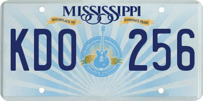 MS license plate KDO256