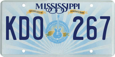 MS license plate KDO267