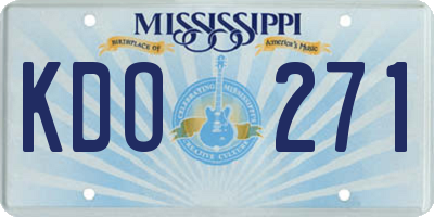 MS license plate KDO271