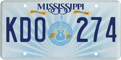 MS license plate KDO274