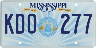 MS license plate KDO277