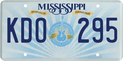 MS license plate KDO295