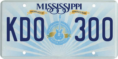 MS license plate KDO300