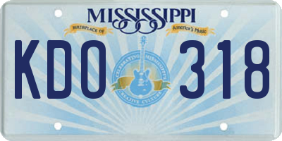 MS license plate KDO318