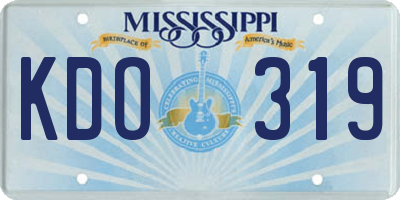 MS license plate KDO319