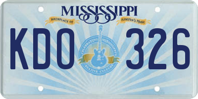 MS license plate KDO326