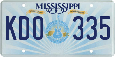 MS license plate KDO335