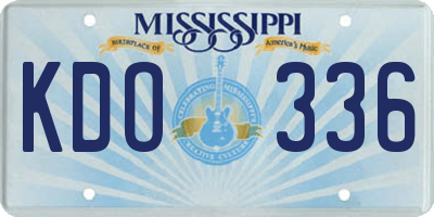 MS license plate KDO336