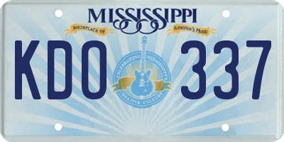 MS license plate KDO337