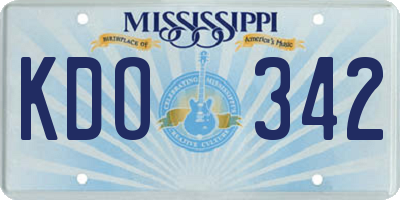 MS license plate KDO342