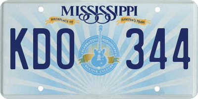 MS license plate KDO344