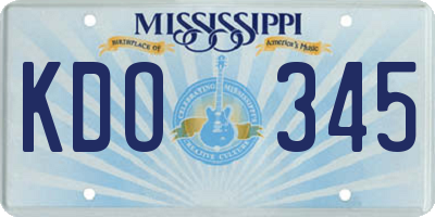 MS license plate KDO345
