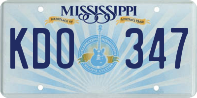 MS license plate KDO347