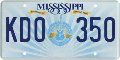MS license plate KDO350