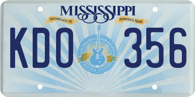 MS license plate KDO356