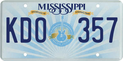 MS license plate KDO357