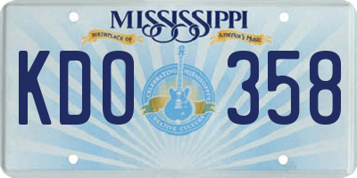 MS license plate KDO358