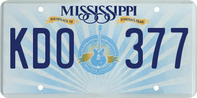 MS license plate KDO377