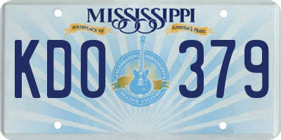 MS license plate KDO379