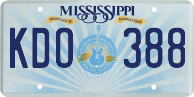 MS license plate KDO388