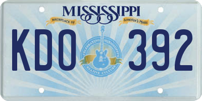 MS license plate KDO392