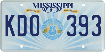 MS license plate KDO393