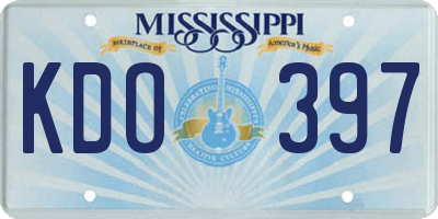 MS license plate KDO397