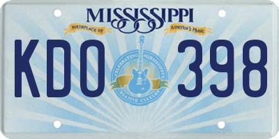 MS license plate KDO398