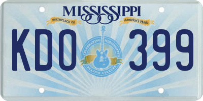 MS license plate KDO399