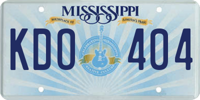 MS license plate KDO404