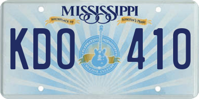 MS license plate KDO410