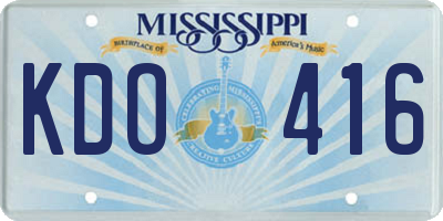 MS license plate KDO416