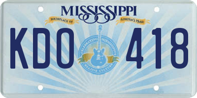 MS license plate KDO418