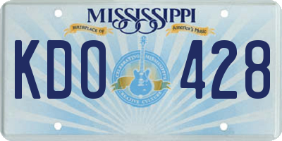 MS license plate KDO428