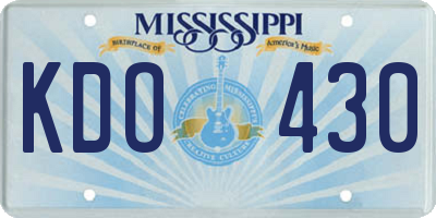 MS license plate KDO430