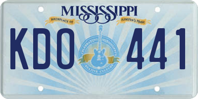 MS license plate KDO441