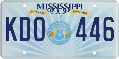 MS license plate KDO446