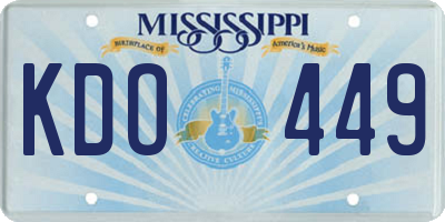 MS license plate KDO449