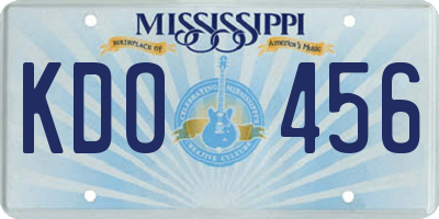 MS license plate KDO456