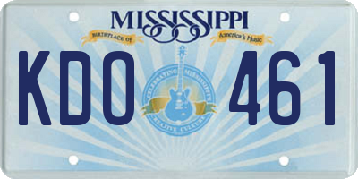 MS license plate KDO461