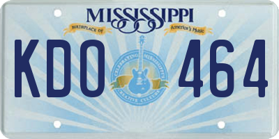MS license plate KDO464