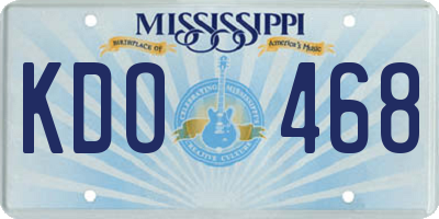 MS license plate KDO468