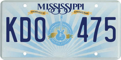 MS license plate KDO475